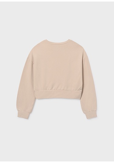 Mayoral Bej Kız Çocuk Pul Detaylı Sweatshirt 7421 Bej