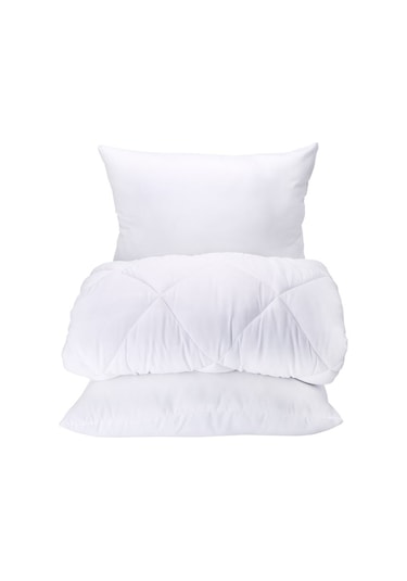 Karaca Home Microfiber Çift Kişilik Yorgan Ve 2 Adet Silikon Yastık (515371917) Beyaz