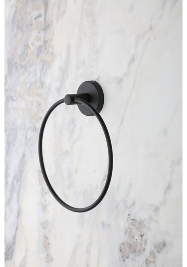 Multistore Siyah Halka Havluluk Banyo Düzenleyici Siyah
