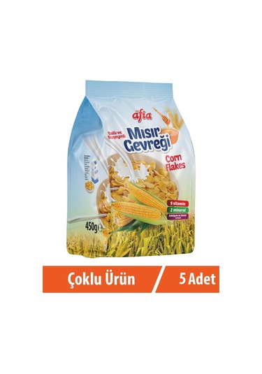 Afia Ballı Ruşeymli Mısır Gevreği 5 x 450 G