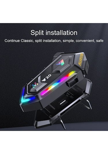 Always Y20 Bt5.3 Motosiklet Kask Kulaklık Intercom Işıklı Motorsiklet Interkom