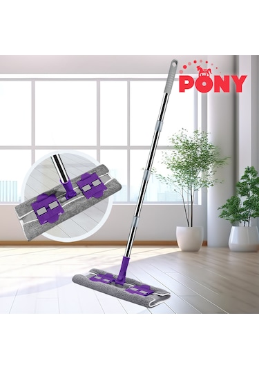 Pony Mandallı Mop Mikrofiber Yüzey Temizlik Seti