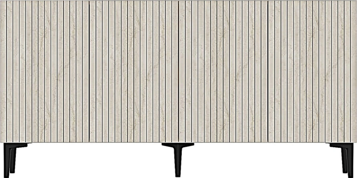 Ka1513bt Zeynep150 Konsol, Tv Sehpası Beyaz-traverten Kapak 150cm Beyaz