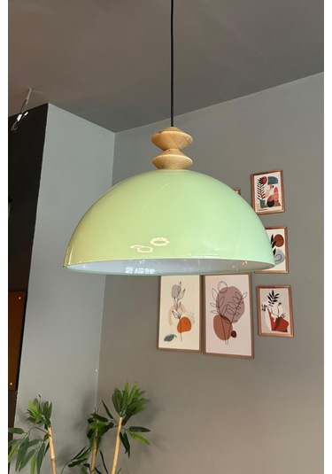 Linate Mint Q Kafa Başlık Avize Tekli Sarkıt Salon Kuaför Dekoratif Aydınlatma Mint Yeşili