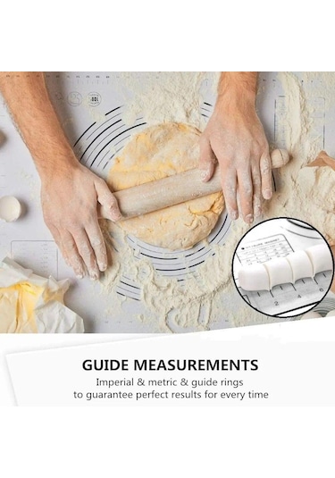 Siyah Fiberglas Silikon Pişirme Mat Büyük Yoğurma Pedi Yapışmaz Yüzey Haddeleme Hamur Mat Ölçekli Mutfak Pişirme Pasta Sayfası 60x50cm