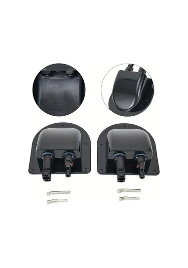 Trendooze Cloud011 Dayanıklı Çift Delikli Abs Fotovoltaik Rv Bağlantı Kutusu Siyah Su Geçirmez Kilitli Mekanizma Siyah