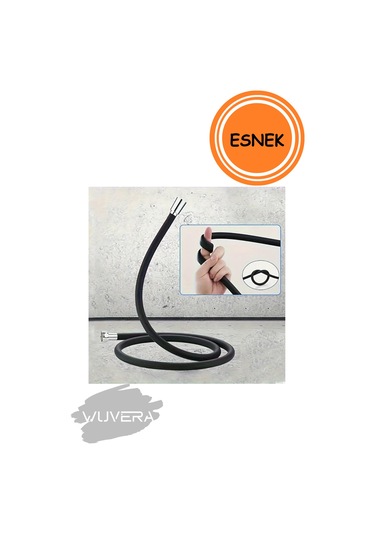 Wuvera Silikon Siyah Kalın Patlamaz Kırılmaz Paslanmaz Isı Geçirmez Duş Hortumu