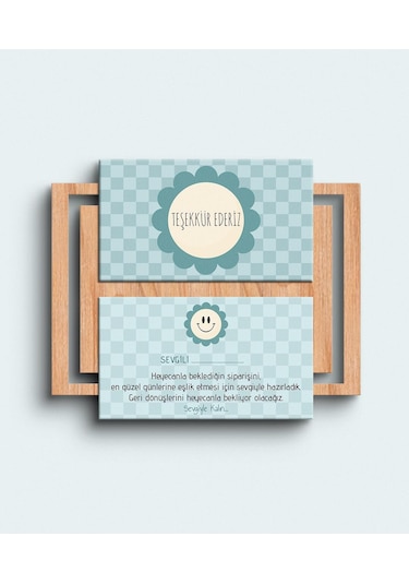 Çift Yön Teşekkür Kartı Thank You Cart Çiçek Desenli Pytktskk1200
