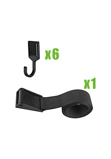 Springsun Kamp Ağaç Kanca Seti - Siyah Örgü Kayışlı 6 Adet Kanca, Doğa Etkinlikleri İçin Dayanıklı Dış Mekan Askı Gereci Siyah