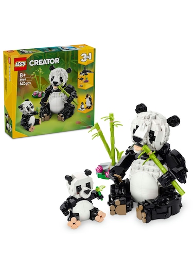 LEGO® Creator 3’ü 1 Arada Vahşi Hayvanlar: Panda Ailesi 31165 - 8 Yaş ve Üzeri Çocuklar için Yaratıcı Oyuncak Yapım Seti (626 Parça)