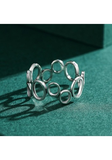 Modian 925 Ayar Gümüş Düzensiz Yuvarlak Parmak Yüzük Moda Parti Aksesuarları Kadınlar Için Güzel Bildirimi Takı Hediye 7 Gümüş