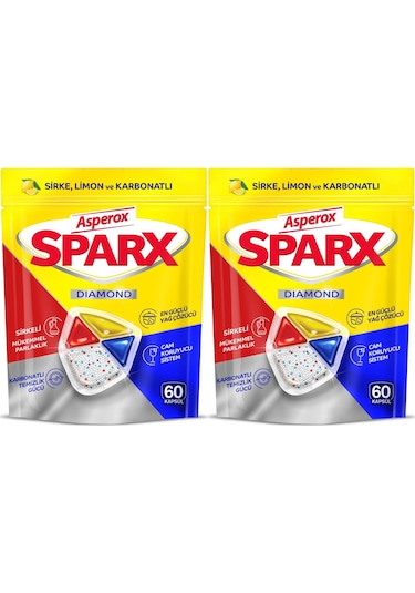Asperox Sparx Diamond Bulaşık Makinesi Deterjanı Kapsül Tablet 120