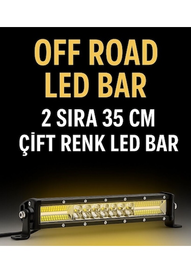 Off Road 2 Sıra Çift Renk Turuncu Beyaz 35 Cm Led Bar