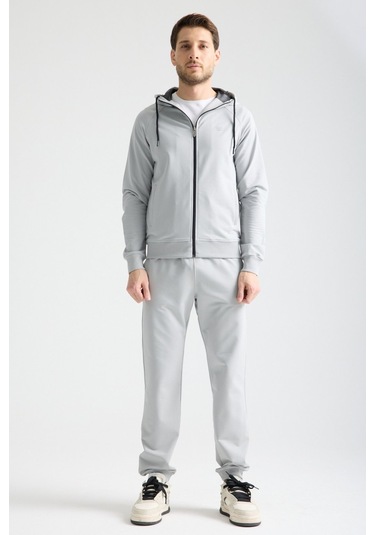 Shooter Sportswear Elit Class Füme Erkek Eşofman Takımı Mevsimlik Kapüşonlu Manşetli Rahat Kalıp Gri