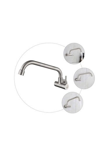 304 Paslanmaz Lavabo Su Dönen Musluk Ev Mutfak Sıcak Soğuk Çamaşır Musluğu Kolay Kurulum Çok Renkli