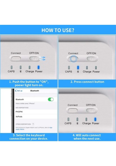Monyee Bluetooth Klavye Ve Fare Seti - Tabletler İçin İnce Tasarım, Şarj Edilebilir, Beyaz Renk Diğer