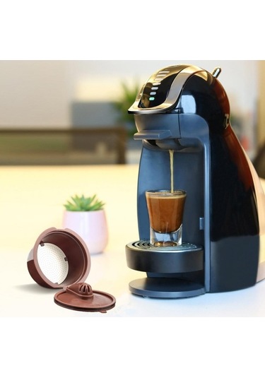 Novahub Yeniden Kullanılabilir Dolce Gusto Espresso Filtresi Kahve Kabı Siyah Kapsül İçin Siyah