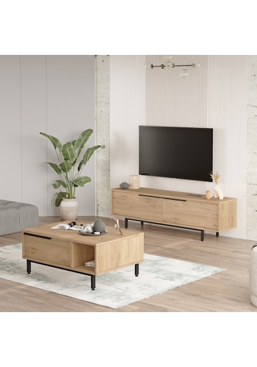 Robin Home Lidya Tv Ünitesi Orta Sehpa 2'li Set Sepet