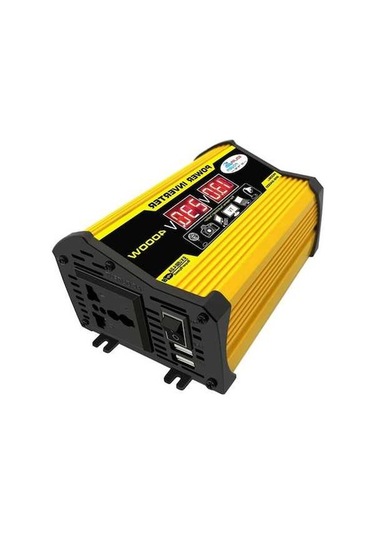 Ulzyvf Sones Legend Iı Nesil 12v - 220v 4000w Araç İçin Güç Çevirici Siyah Sarı