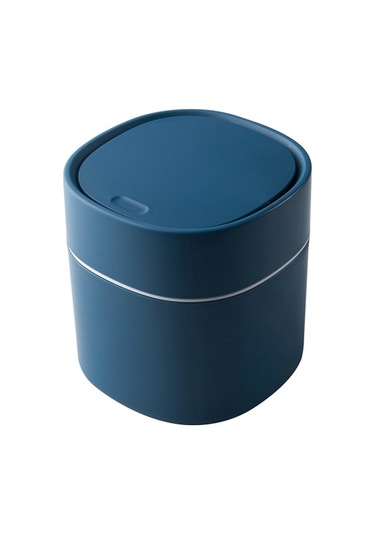 Pazly--mini Çöp Kutusu Masaüstü Çöp Kutusu, Basılarak Açılan Kapaklı Küçük Masa Üstü Kutusu Ev Için Zarif Yuvarlak Köşe Kağıt Kutusu A