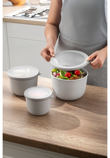 Emsan Lora 3'lü Saklama Kabı Gri Gri