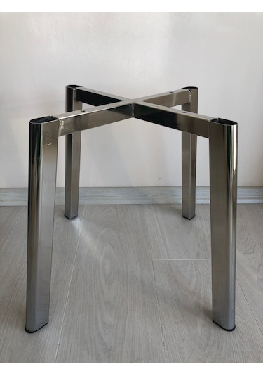 Metal, 40 Cm Krom Kaplama D Sandalye Ayağı 2 Adet