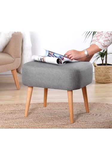 Lorencehome Parrot Puf - Açık Gri / Lorence Home