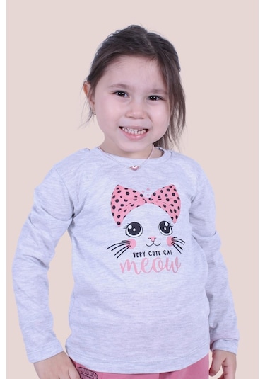 Fyk Kids Kız Çocuk Uzun Kol Sweatshirt Gri