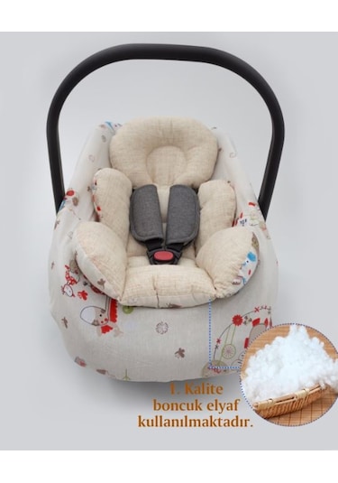 Mordesing Bebek Puset Minderi ve Çarşaf 2'li Set Animal Serisi Beyaz