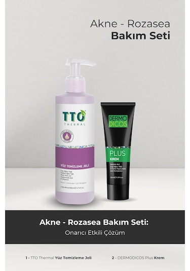 Tto Akne Ve Rozasea Bakım Seti Temizleme Jeli Dermodicos Plus