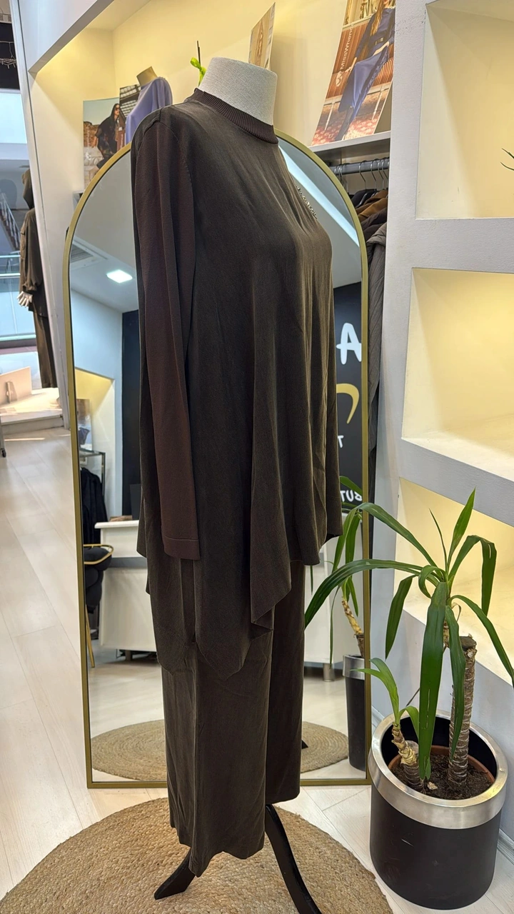 Nuss 1033 Cupra İpek Takım - Kahve Kahverengi