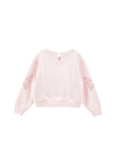 Monnalisa Çocuklar Için Kelebek Nakışlı Sweatshirt Pembe