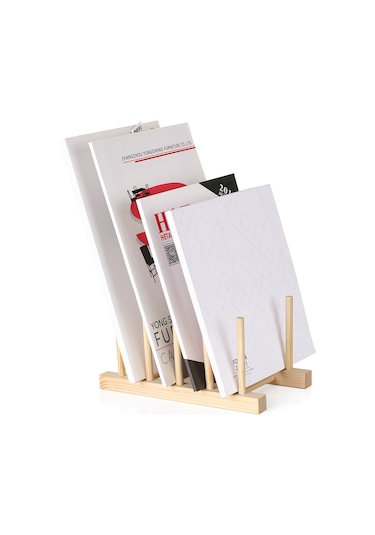 Wezone Ahşap Depolama Rafı Mutfak Tabağı Kase Kurutma Organizer 4 Bölmeli 5 Çubuklu A004 Diğer