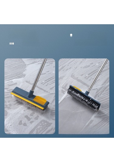 Mufunye Mutfak Ve Banyo İçin Uzun Saplı Sert Telli Fırça, Zemin Ve Tuğla Tabanları, Köşelerde Ve Boşluklarda Derin Temizlik Mavi, 38 Cm Diğer