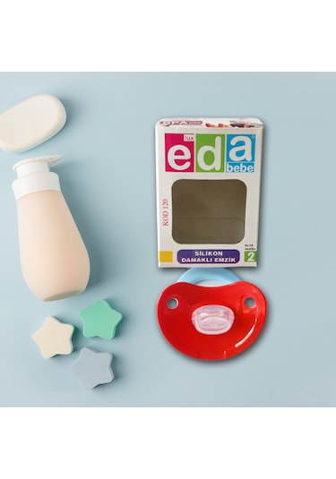 Eda Bebe Lüx Silikon Damaklı Emzik 3'lü Eko Set - 6-18 Ay -3 Renk Çok Renkli