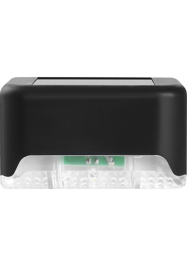 Yaozixa 4 Adet Beyaz Işık Güneş Enerjili Basamak Lambası - Akıllı Işık Kontrolü, Ip65 Su Geçirmez, Dış Mekan Bahçe Duvar Lambası Siyah