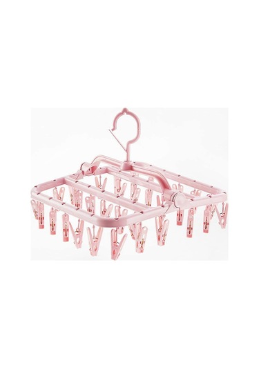 Ganzhoushop Çorap Kurutma Askısı, 32 Klipsli Çamaşır Askısı Çok Renkli