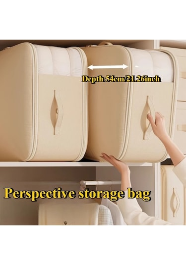 Xuweiwei 2 Katmanlı Gri Fermuarlı Büyük Tasarruf Saklama Çantası Seygi Gri