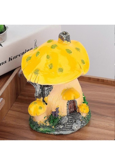 1 Adet Mantar Ev Heykeli Çim Bahçe Sanat Dekorasyonu Avlu Veranda Süsleristyle1092