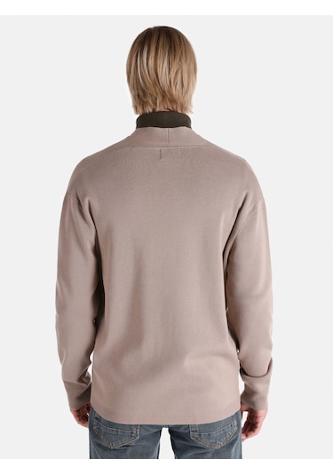 Colins Regular Fit Bej Erkek Hırka Cl1065216 Açık Kahverengi
