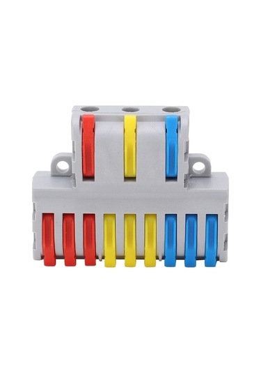 Besthome1 5 Adet Nylon Şalterli Hızlı Bağlantı Terminali, 9'dan 3'e Çeviri, 32a 250v, Alev Engelleme, Ev Ve Endüstriyel Kullanı