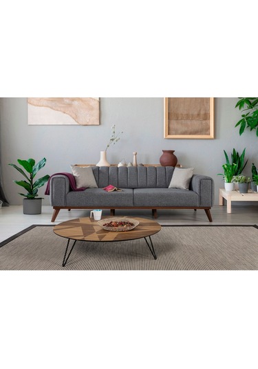 Velar Yataklı Kanepe Keten Açık Gri Açık Gri