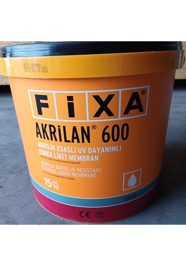Fixa Akrilan 600 Akrilik Esaslı Uv Dayanımlı Esnek Likit Membran 15kğ +-2kğ
