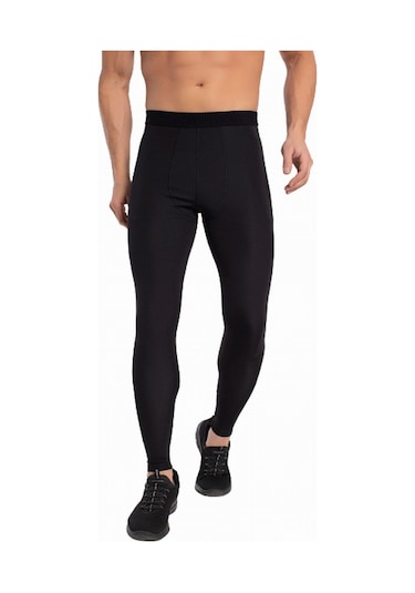 Crozwise Uzun Siyah Erkek Spor Tayt 3187