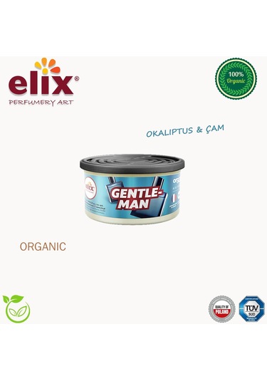 Elix Organik Metal Kutuda Doğal Liflere Emdirilmiş Özel Aromalı Koku - Gentleman