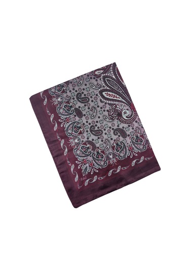 Enba Etnik Desenli Soft Pamuklu Şal 75x190 Cm Bordo