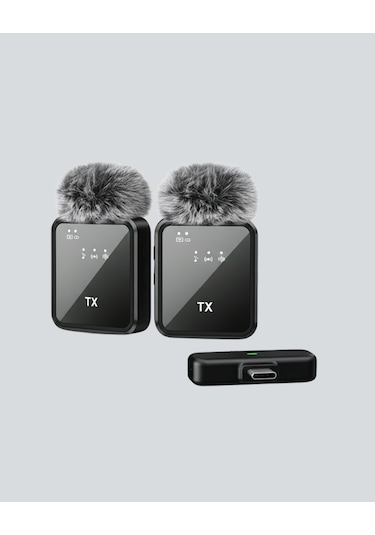 2in1 Kablosuz Yaka Mikrofonu İos Ve Android Uyumlu
