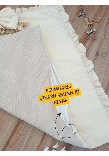 Pike Bebek Battaniyesi Kundağı %100 Pamuklu Çıkarılabilen İç Elyaf Yenidoğan Hastane Çıkışı Sütlü Kahve