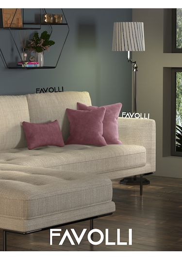 Br Favolli Kadife Dokulu Lavanta Pembesi Kırlent Kılıfı Dream Serisi Punch Için Uygun Gizli Fermuar Lavanta Pembesi