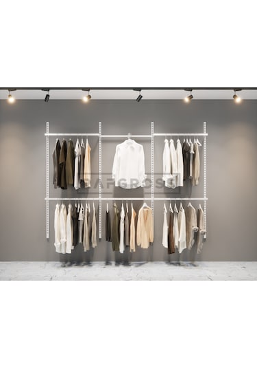 Mağaza Raf Sistemi, Askılık Sistemi, Butik, Mağaza Stand Beyaz